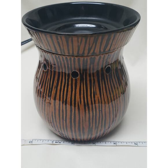 Scentsy Zingana Brown & Black Animal Print Design Wax / Essential Oil Warmer - Picture 10 of 11